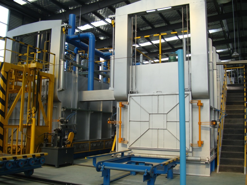 Roll bar type material frame heat treatment furnace