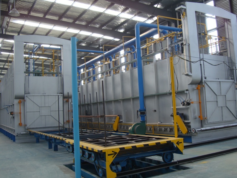 Roll bar type material frame heat treatment furnace