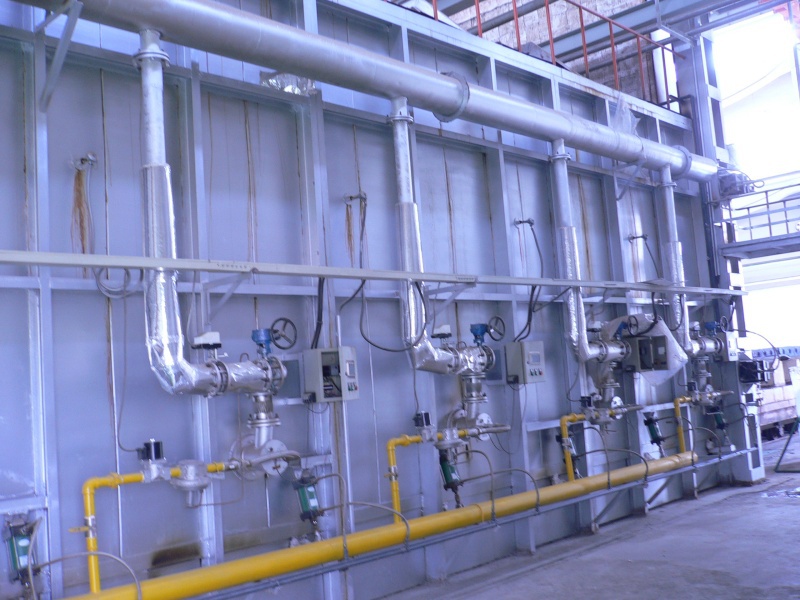 Large scale trolley furnace gas pipeline system